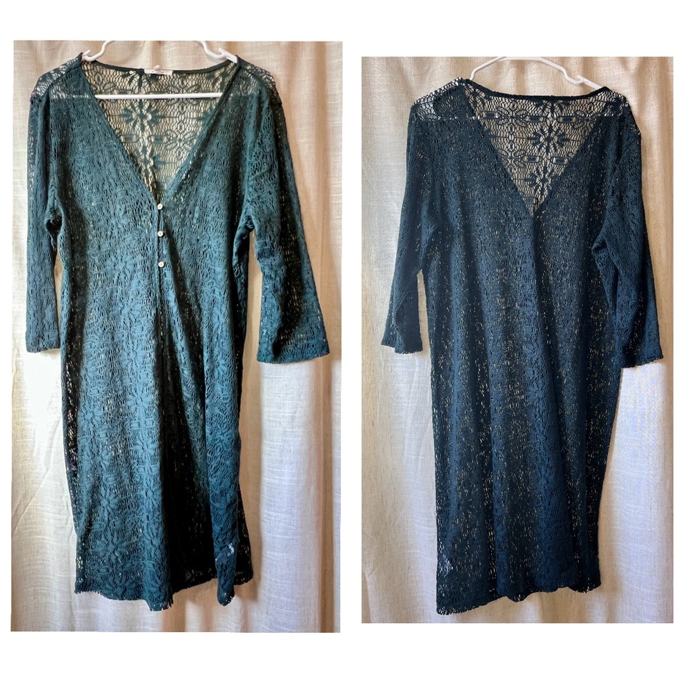 Maurice’s | Women’s 3/4 sleeve open front long cardigan knit Kelly Green Large